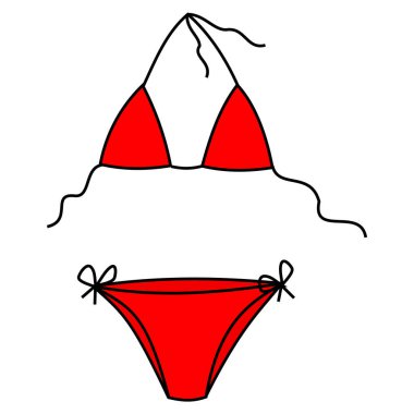 vektör çizgi filmi kırmızı bikini