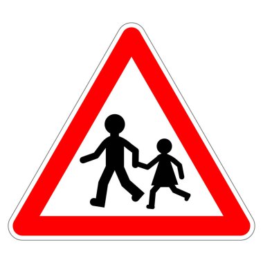 Yaya trafik sembolü, vektör illüstrasyonu, beyaz arka plan etiketinde izole. 10 saniye.