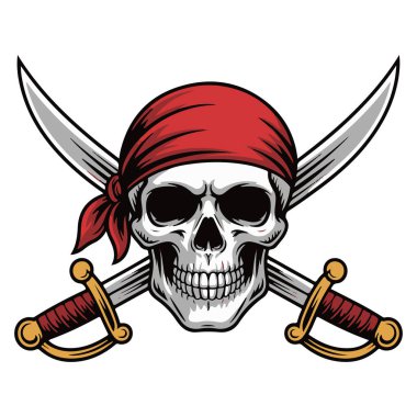 Korsan şapkalı korsan kafatası