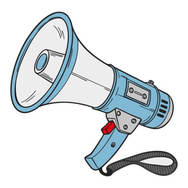 karikatür karalama megafon vektör sanatı