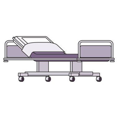 Yatak hastane simgesi, izometrik biçim