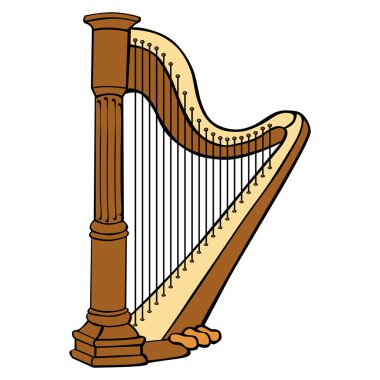 arp müzik aleti izole simge vektör illüstrasyon tasarımı