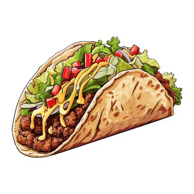 Meksika yemeği, sebzeli taco.