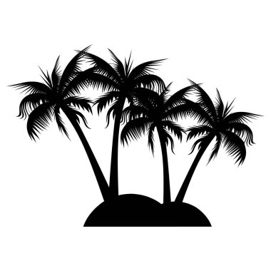 Beyaz arkaplan vektör illüstrasyon tasarımı üzerinde palmiyeleri olan ağaç