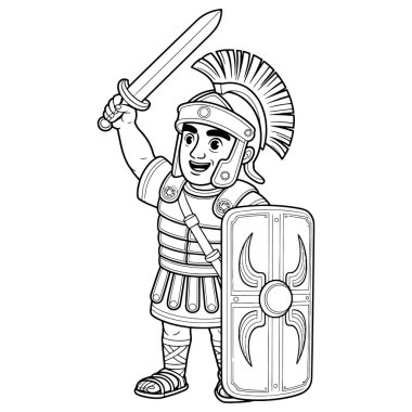 Kılıçlı çizgi film savaşçısı.