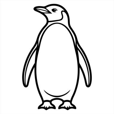 Penguen ikonu. Beyaz arkaplanda izole edilmiş web tasarımı için ana hayvan vektör simgesi