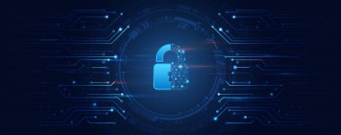 İş ve internet projesi için siber güvenlik. Veri güvenlik hizmetlerinin vektör illüstrasyonu. Veri koruması, gizlilik ve internet güvenliği kavramı.