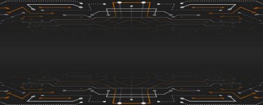 Vektör Perspektifi fütüristik devre kartı. Bilgisayar, internet bağlantısı. Yüksek teknolojili afiş ya da sunum şablonu. 3d soyut modern dijital veri.