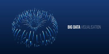 Analiz ve bilgi yapılandırması. Kavramsal vektör illüstrasyon veri dizisi. Büyük veri görselleştirmesi. Filtreleme makinesi algoritmaları.