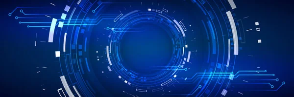 Siber güvenlik interneti ve ağ konsepti. Mavi arka planda dijital internet iletişimi. Soyut küresel bilim kurgu kavramı. Çeşitli teknolojik elementlerle Geniş Yüksek Teknolojik vektör çizimi.