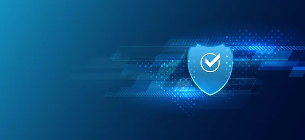 Digital Baggrund Innovative Teknologier Sikkerhedssystemer Shield Icon Future Koncept Databeskyttelse – Stock-vektor
