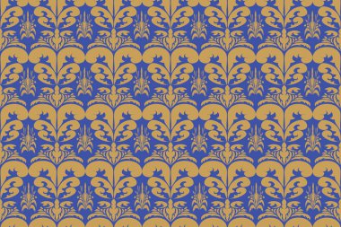 Oriental Damask desensiz nakış, Hint usulü. Sanat süsü baskısı. Halı, kapak için tasarım. Duvar kağıdı, ambalaj, kumaş, giysi..