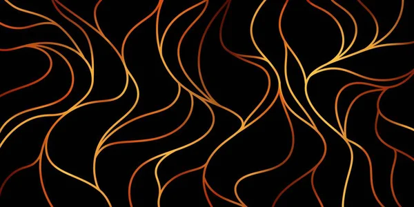 Yanmış bronz desenli, parlak altın kıvrımlı çizgiler, zengin soyut duvar kağıdı