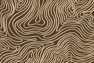Yoğun hatlara ve organik hareketlere sahip bej soyut dalgalı topoğrafik desen, doğa veya harita görselleri için uygundur.