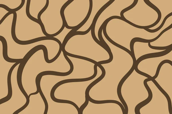 Karmaşık çizgi bağlantıları ve nötr tonlarıyla bej-kahverengi soyut sinir ağı deseni, bilim-kurgu görselleri için uygundur