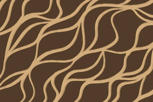 Doğal veya nöral ağ grafikleri için mükemmel organik çizgiler ve toprak akışı ile koyu kahverengi soyut dalgalı hücresel desen