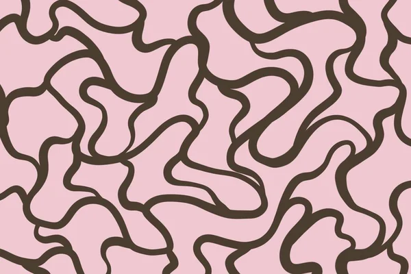   Pembe ve kahverengi organik labirent deseni, modern stil soyut duvar kağıdı.