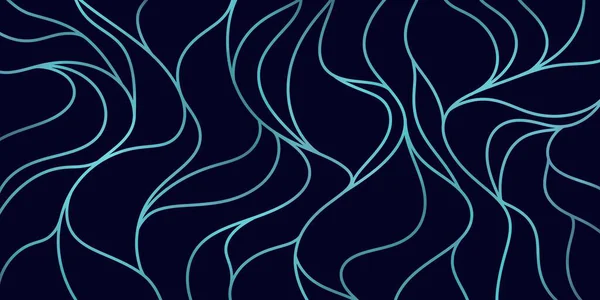 Derin deniz mavisi arka plan, akan metalik çizgiler, dekorasyon için lüks soyut tasarım.