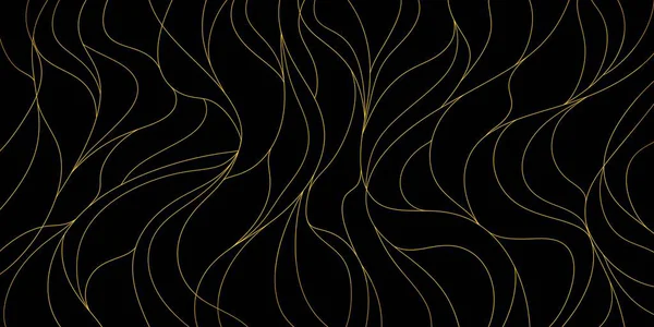 İnce siyah ve altın karışımı çizgileri olan koyu soyut desen, lüks minimalizm.