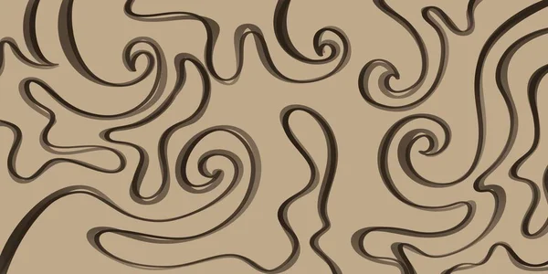Geniş dalgalı bukleleri ve sıcak kahverengi bej palette mermer benzeri sıvı efekti olan soyut bir arka plan. Paketleme, kaplama ve özgeçmiş için uygun.