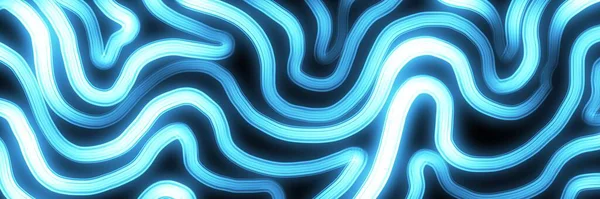 Parlayan beyaz-pembe neon çizgileri olan elektrik mavisi soyut dalgalı desenler. Lüks siber punk, çılgın ya da fütüristik kusursuz tasarımlar için mükemmel.