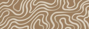 Karmaşık organik çizgiler ve doğal derinlikle bej rengi soyut ve yoğun dalgalı doku, lüks topoğrafik ve mermer dikişsiz desenler için harika.