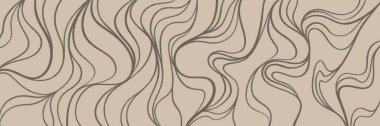 Yumuşak beyaz hatları ve zarif doğal derinliği olan bej rengi soyut dalgalı desen, lüks topoğrafya, harita görselleştirmesi veya meditasyon primli kusursuz tasarımlar için harika.