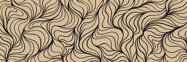 Karmaşık altın çizgileri ve zengin organik derinliği olan sıcak bej rengi, soyut, yoğun dalgalı desen, lüks ahşap tahıl, mermer efekti veya doğal primli dikişsiz arka plan için mükemmel.