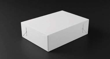 Siyah Yüzeyde Beyaz Karton Kutu, Açı Görünümü, Asgari Öngörü