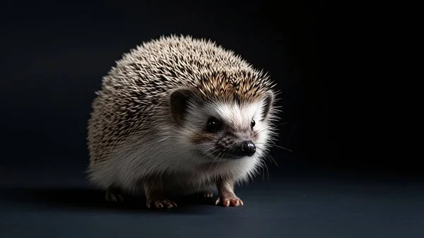 Küçük bir kirpi karanlık bir sahneyi keşfeder. Yumuşak ışık, dikenler ve dramatik bir vahşi yaşam portresi için küçük pençeler..