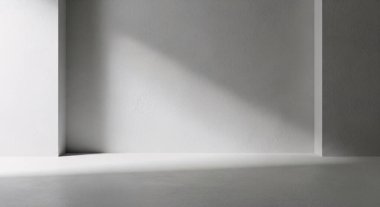 Sessiz, tek renkli bir iç mekan. İçinde pencere oyuğu, yumuşak eğimler ve dramatik gölgeler var. Derin düşüncelere dalma ve sakinlik hissi yaratıyor..