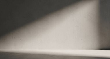 Yumuşak köşegen ışık ve gölgelerle soyut sahneyi pürüzsüz bir yüzey boyunca kapayarak dokuyu ve minimum kompozisyonu vurgula