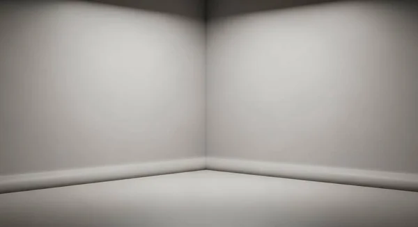 Tarafsız bir odanın temiz, boş bir köşesi. Yumuşak ışıklandırma ve ince gölgeler..