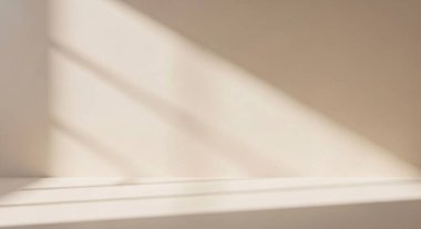 Soft morning light creates quiet shadows along a smooth interior wall and floor, producing abstract geometric patterns and a calm minimal mood.