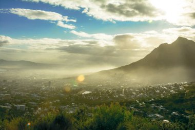 A sunrise over Table Mountain