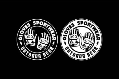 Motokros Eldiven Koruyucusu Vintage Logo Rozet Vektör Tasarımı. Motorsport Off Road Amblem Tasarımı İçin Açık Hava Vites Koruyucu Eldivenler