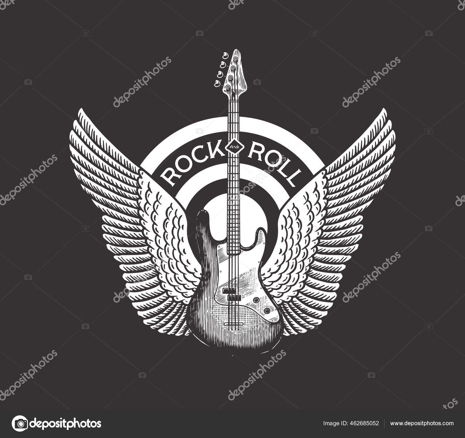 Guitar with angel wings. Hand Drawn grunge sketch with a tattoo or t-shirt or woodcut. Rock concept. Vintage Vector illustration for poster or banner. Stock Vector Image by ©ArthurBalitskiy #462685052 Guitar with angel wings. Hand Drawn grunge sketch with a tattoo or t-shirt or woodcut. Rock concept. Vintage Vector illustration for poster or banner. Stock Vector Image by ©ArthurBalitskiy #462685052