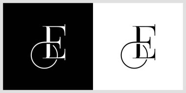 İlk E lüks logo şablon vektör çizimi