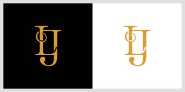 İlk LJ veya JL Logo Tasarım Vektör Şablonu