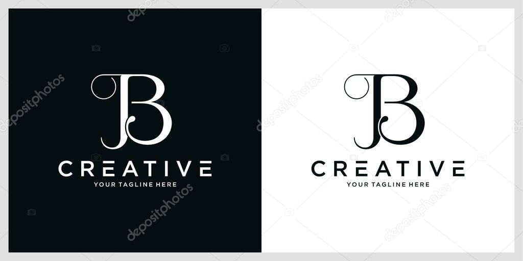 Initial JB or BJ letter logo design vector