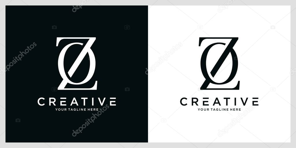 Initial ZO or OZ Logo Design Vector
