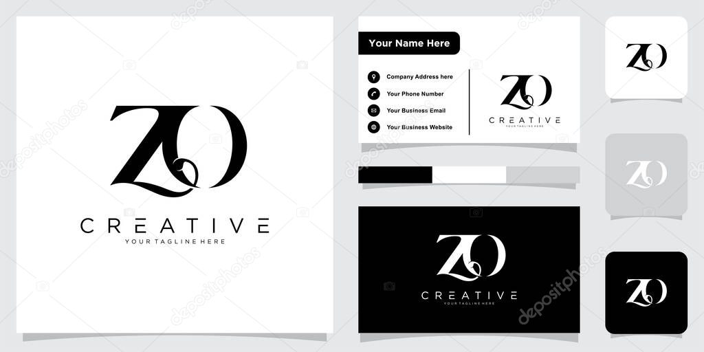 Initial ZO letter logo design vector template