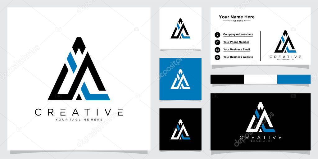 Initial AL or LA Logo Design Vector template