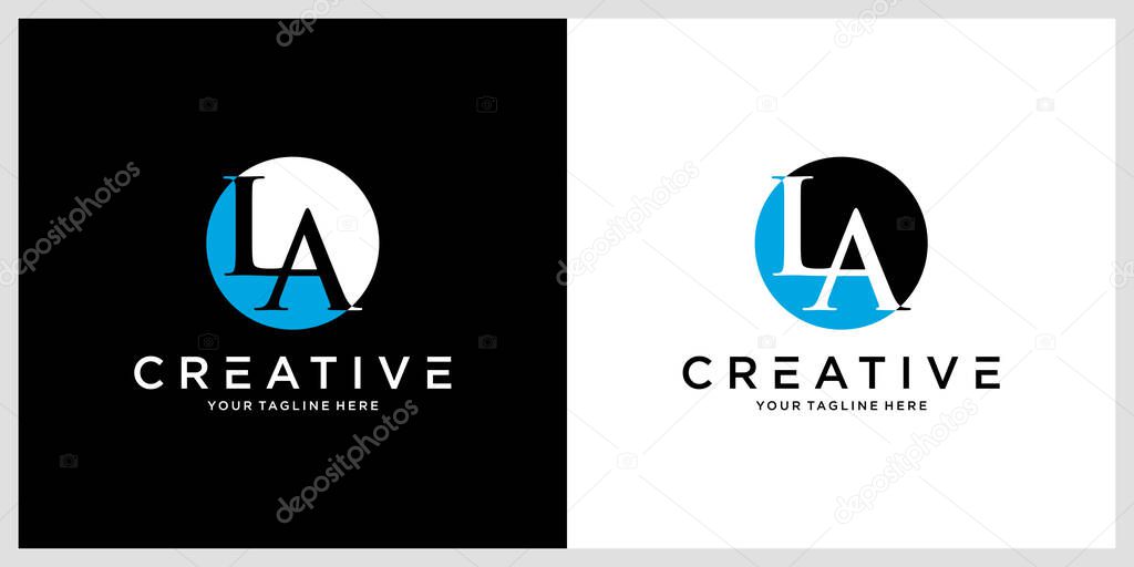 Alphabet letters Initials Monogram logo AL or LA, vector illustration