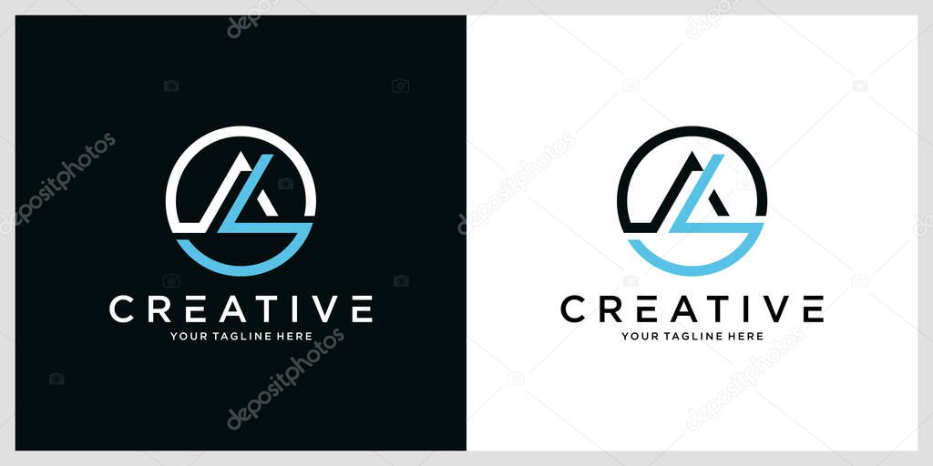 Alphabet letters Initials Monogram logo AL or LA, vector illustration