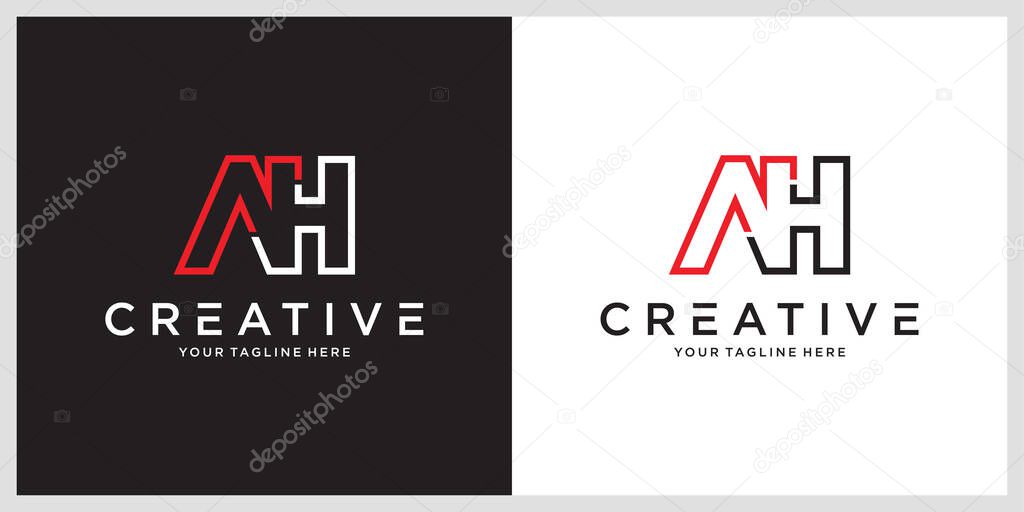 AH Initial Letter Icon Logo Design Vector Illustration