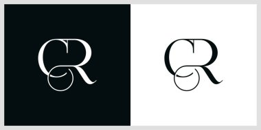 CR veya RC ilk harf logo tasarımı kavramı