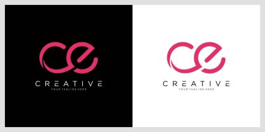 CE Soyut ilk monogram harf logosu tasarımı