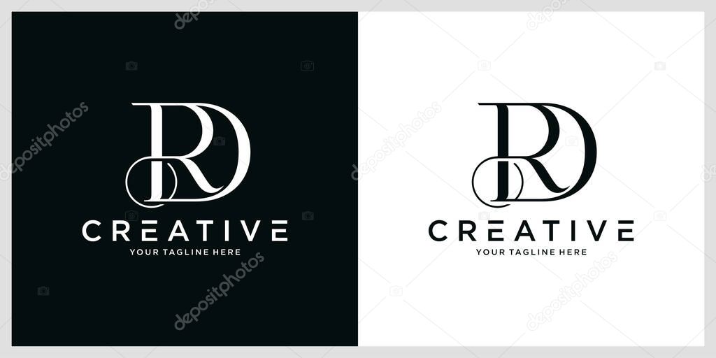 Initial RD or DR Logo Design Vector