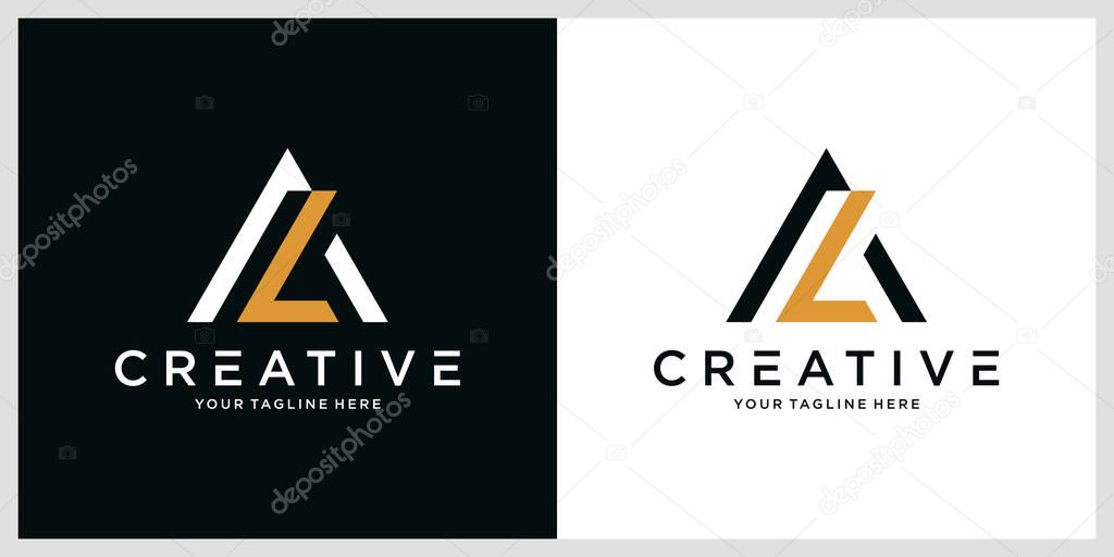 Alphabet letters Initials Monogram logo AL or LA, vector illustration